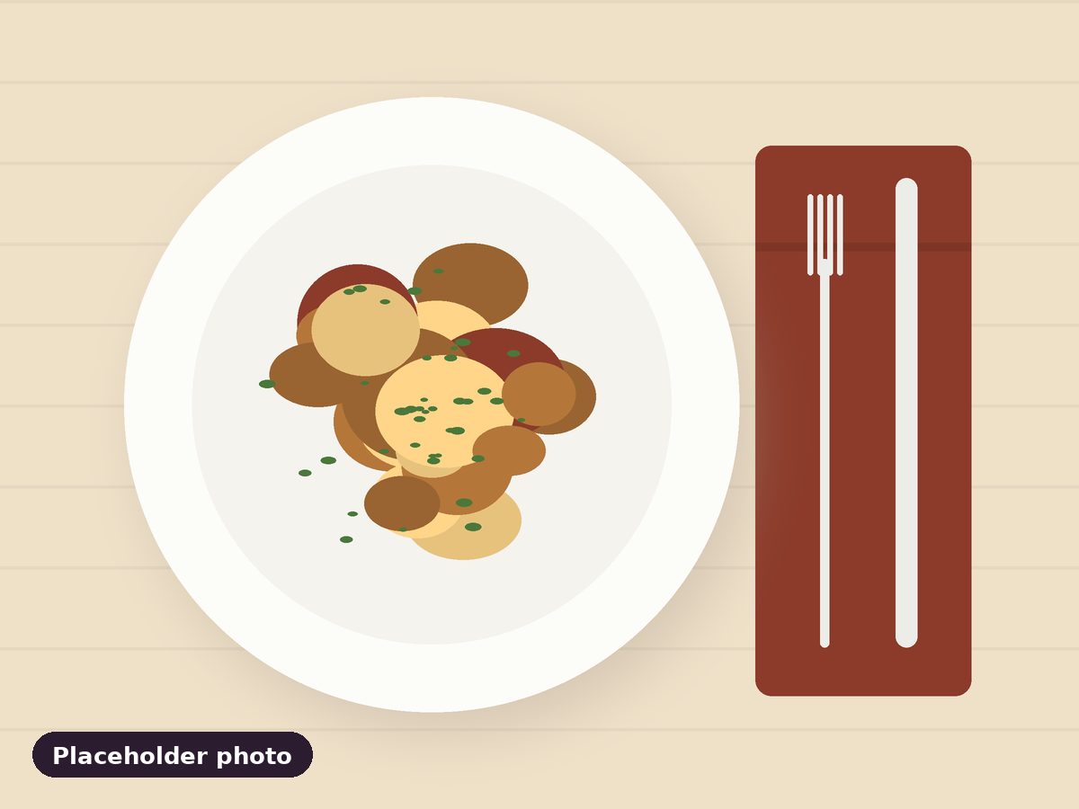 Placeholder illustration of a dinner plate for Maple Pecan Baked Oatmeal. A real food photo is coming soon.